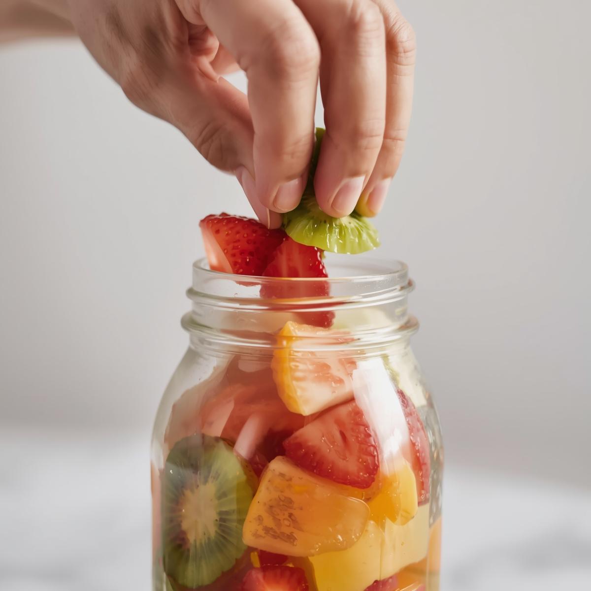 cutting fruit in disposal glass with paking (3)